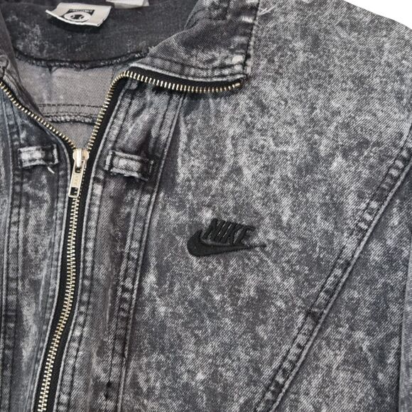 Nike Challenge Court Andre Agassi Acid Wash Jacket Fits L Black 90s 80s Retro - Picture 3 of 14